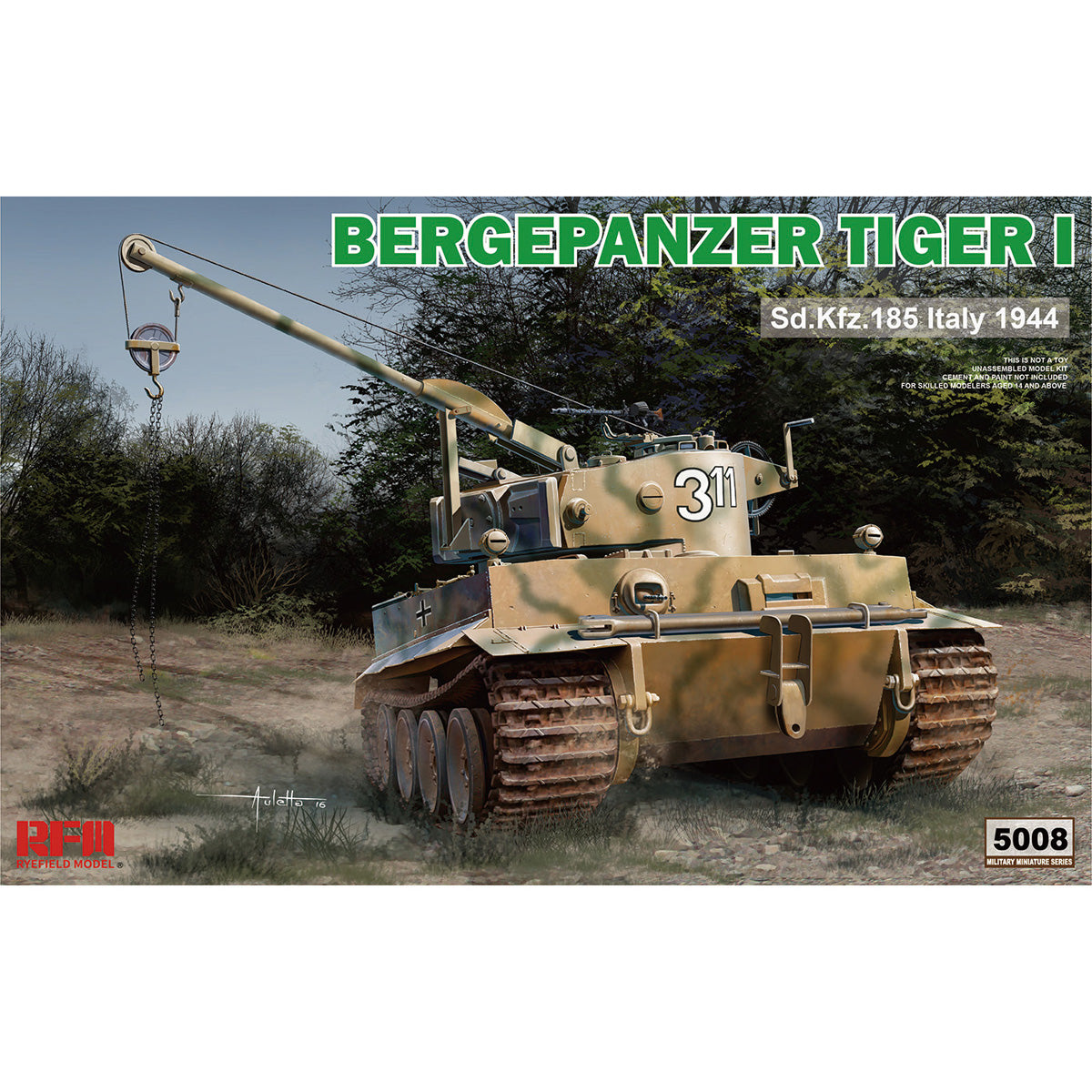RYEFIELD Model 1/35 BERGEPANZER TIGER I PLASTIC MODEL KIT RFM RM-5008