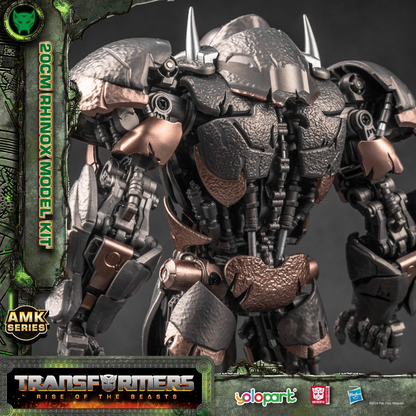 [In Stock] Yolopark Transformers Rise of the Beasts AMK Series 20cm Rhinox Pre-assembled Model Kit with Optimus Prime’s weapons