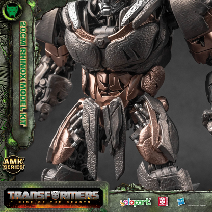 [In Stock] Yolopark Transformers Rise of the Beasts AMK Series 20cm Rhinox Pre-assembled Model Kit with Optimus Prime’s weapons