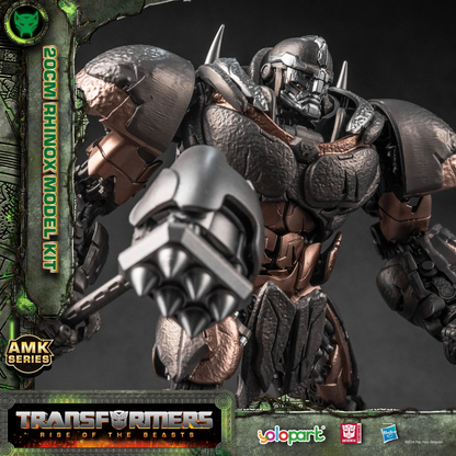 [In Stock] Yolopark Transformers Rise of the Beasts AMK Series 20cm Rhinox Pre-assembled Model Kit with Optimus Prime’s weapons