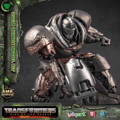 [In Stock] Yolopark Transformers Rise of the Beasts AMK Series 20cm Rhinox Pre-assembled Model Kit with Optimus Prime’s weapons