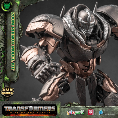 [In Stock] Yolopark Transformers Rise of the Beasts AMK Series 20cm Rhinox Pre-assembled Model Kit with Optimus Prime’s weapons