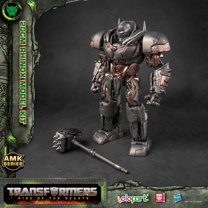 [In Stock] Yolopark Transformers Rise of the Beasts AMK Series 20cm Rhinox Pre-assembled Model Kit with Optimus Prime’s weapons