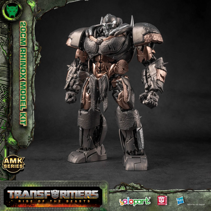 [In Stock] Yolopark Transformers Rise of the Beasts AMK Series 20cm Rhinox Pre-assembled Model Kit with Optimus Prime’s weapons
