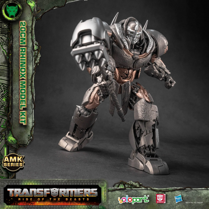 [In Stock] Yolopark Transformers Rise of the Beasts AMK Series 20cm Rhinox Pre-assembled Model Kit with Optimus Prime’s weapons