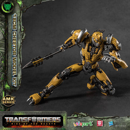 [In Stock] Yolopark Transformers Rise of the Beasts AMK Series 18cm Cheetor Pre-assembled Model Kit with Bumblebee’s weapons