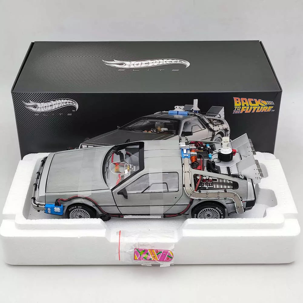 [In Stock] Hot Wheels 1:18 Elite Back To The Future DMC DeLorean Diecast Car