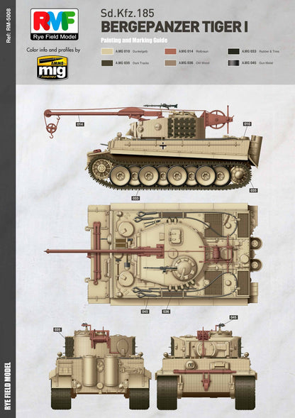 RYEFIELD Model 1/35 BERGEPANZER TIGER I PLASTIC MODEL KIT RFM RM-5008