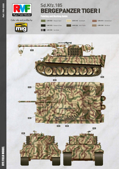 RYEFIELD Model 1/35 BERGEPANZER TIGER I PLASTIC MODEL KIT RFM RM-5008