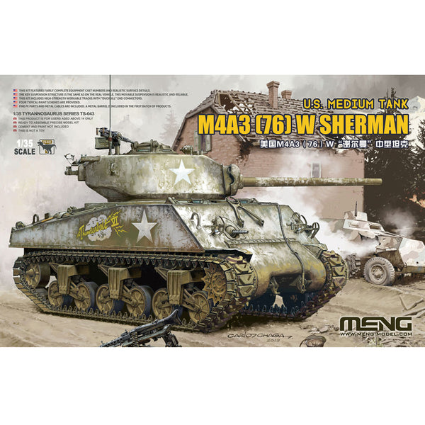 Meng 1/35 U.S. MEDIUM TANK M4A3 (76) W SHERMAN Plastic Model Kit TS-043